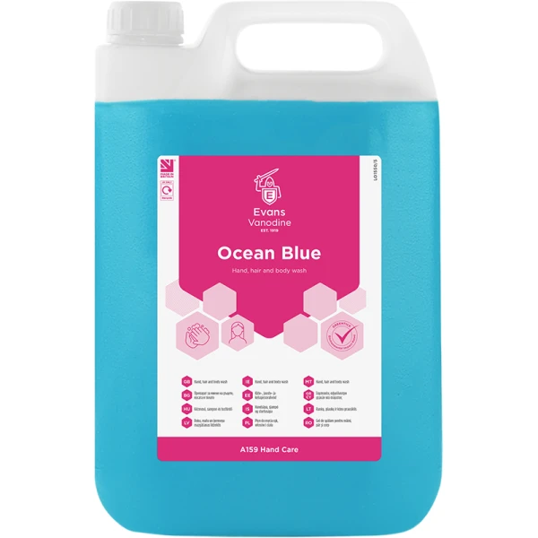Evans Ocean BLUE Revitalising Hand, Hair and Body Wash 5LTR