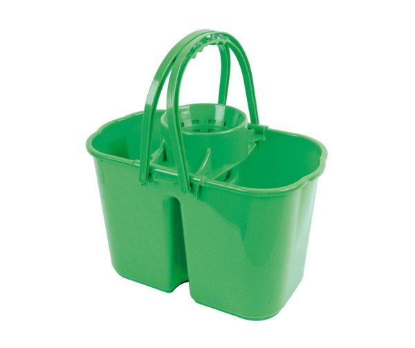 Double Mop Bucket & Wringer GREEN 14LTR