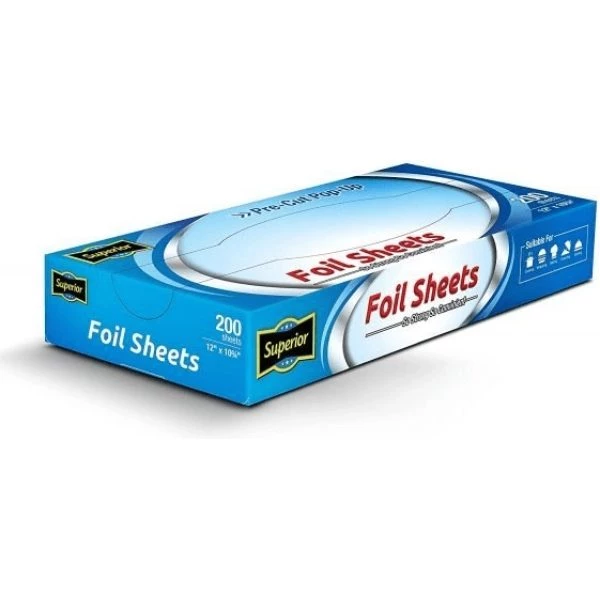 Superior Aluminium Pre Cut Foil Sheets 10.75" X 200 60012060